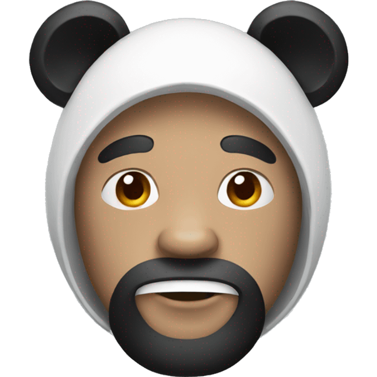 man wearing panda head emoji