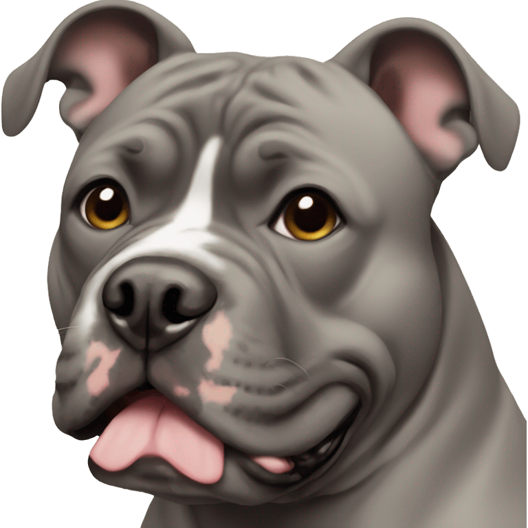 Black American Bully with floppy ears emoji