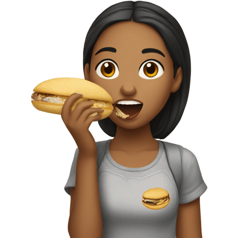 Girl eating arepa  emoji