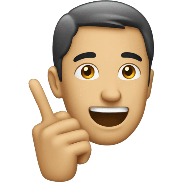 man pointing at his ear emoji