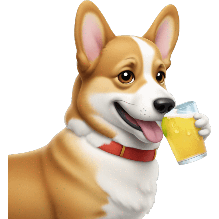 Corgi drinking Fresca emoji