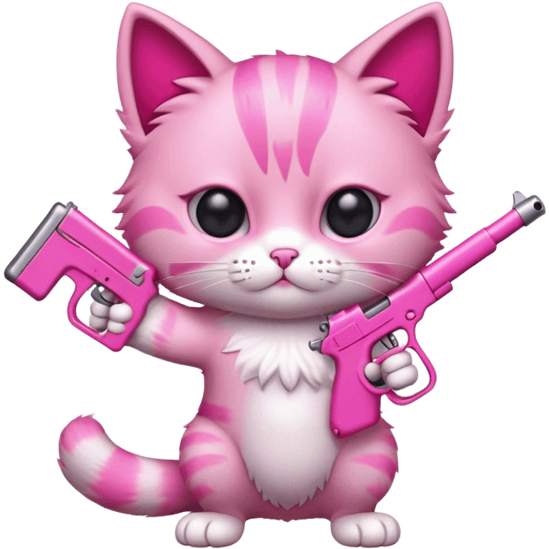 cat with pink gun emoji