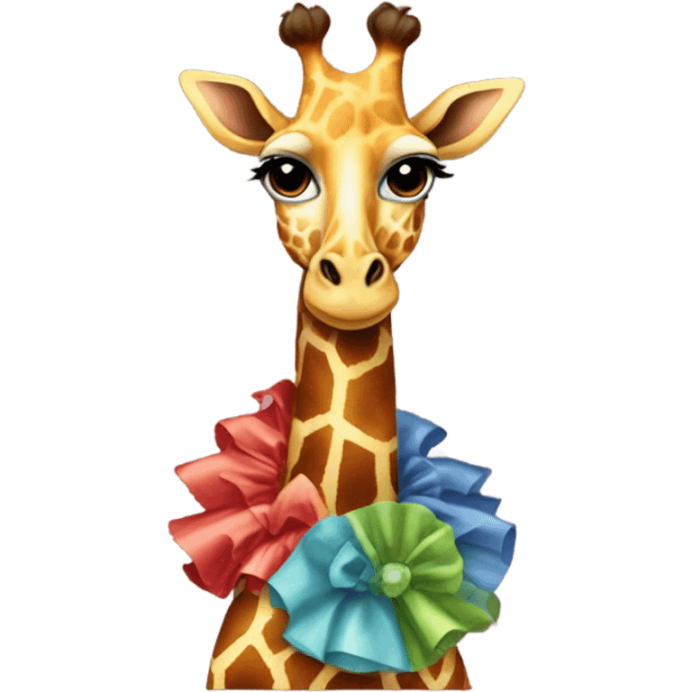 Giraffe wearing a cocktail dress emoji