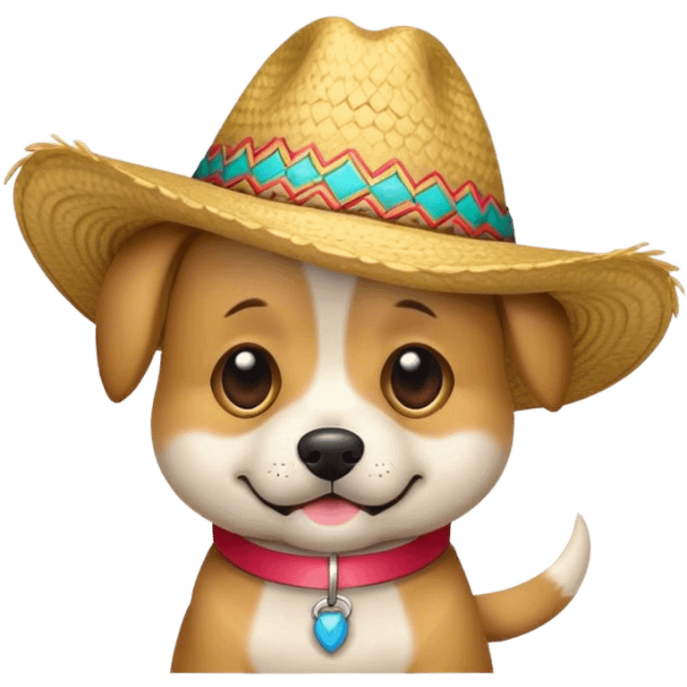 Un perro llorando con sombrero  emoji