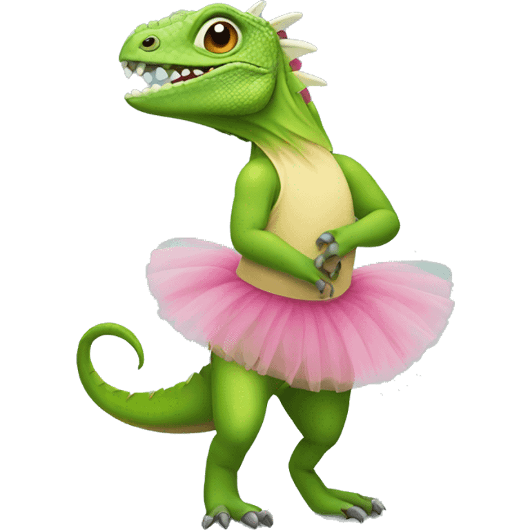 iguana wearing a tutu emoji