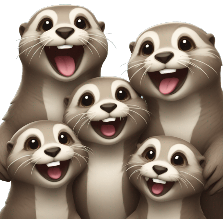 Giggling Otter Family emoji