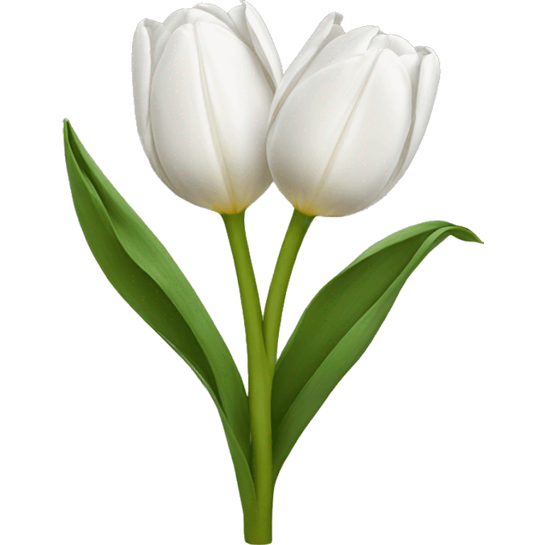 three white tulip emoji