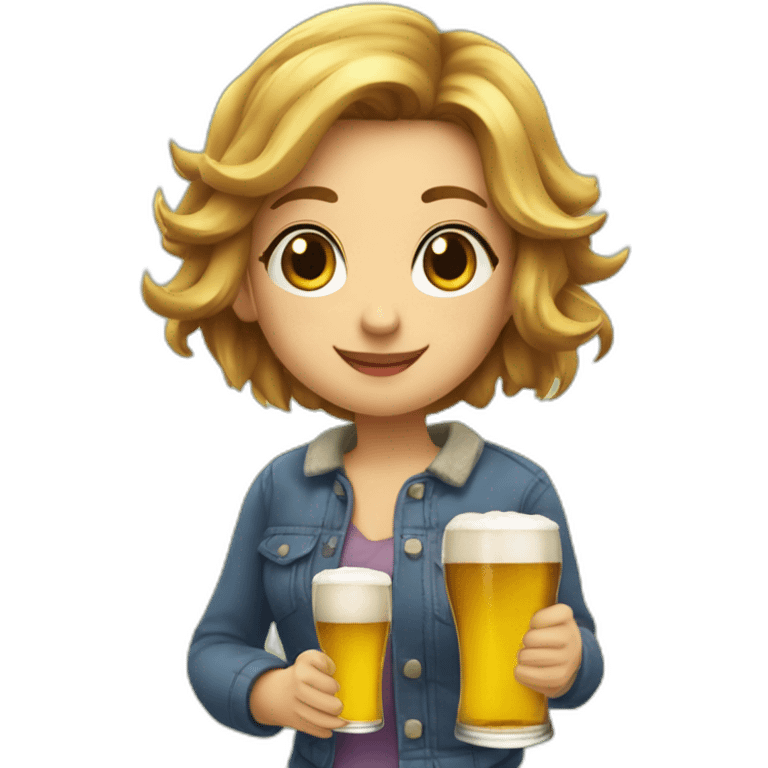 Lucie lucas avec une bière emoji