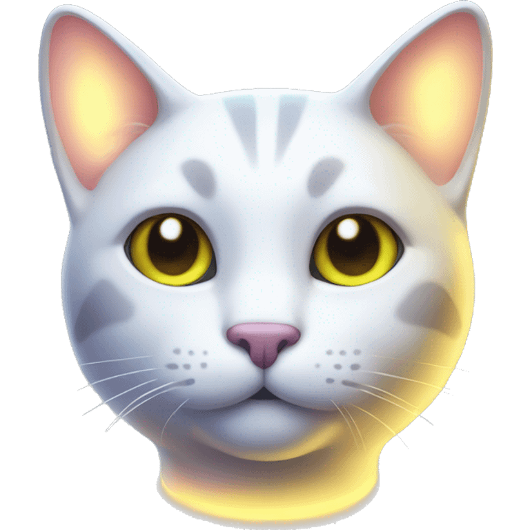 cat with glowing iridescent ears emoji