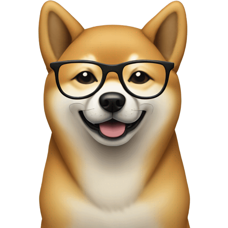 shiba inu wearing glasses emoji