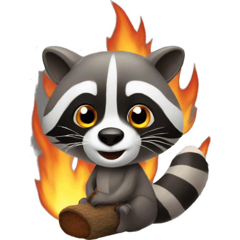 raccoon fire emoji