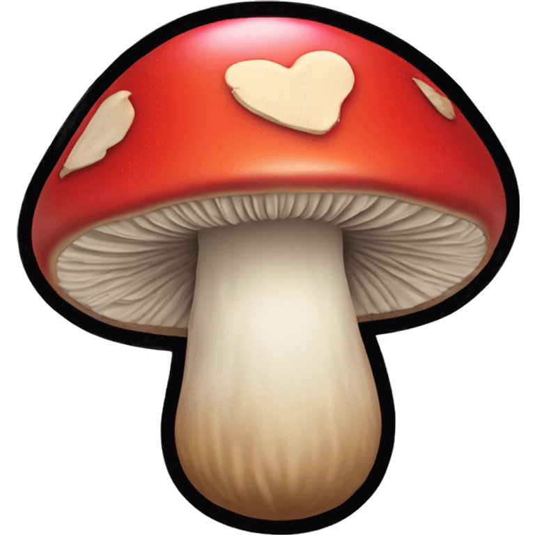 mushroom with rip crybaby engraved with a heart around emoji