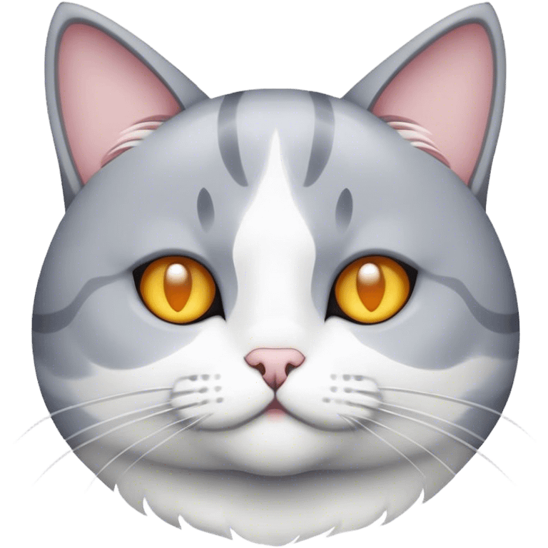 Grey and white cat emoji