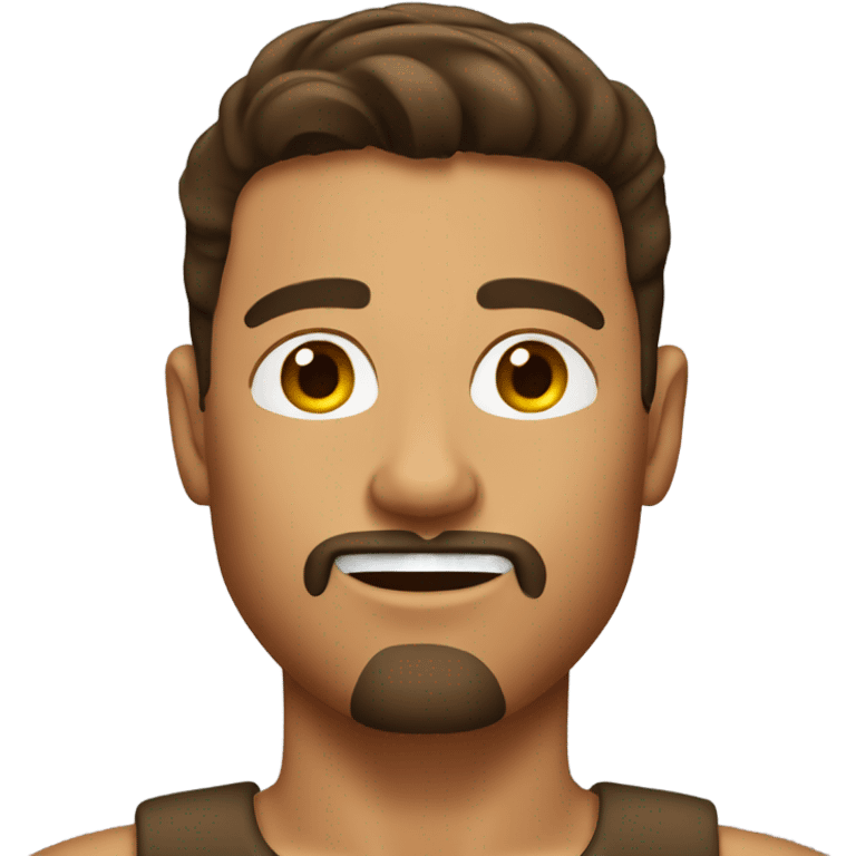 Tanned brunette guy with goatee emoji