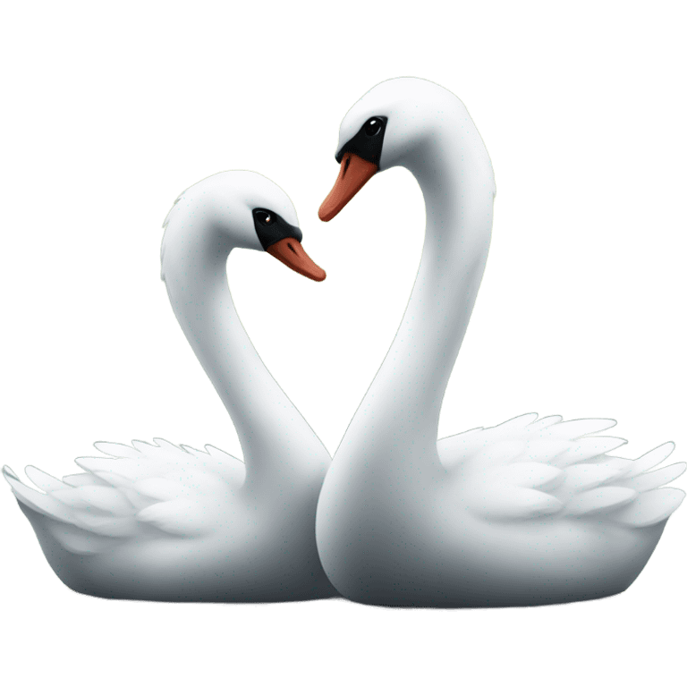 one black one white swans  emoji