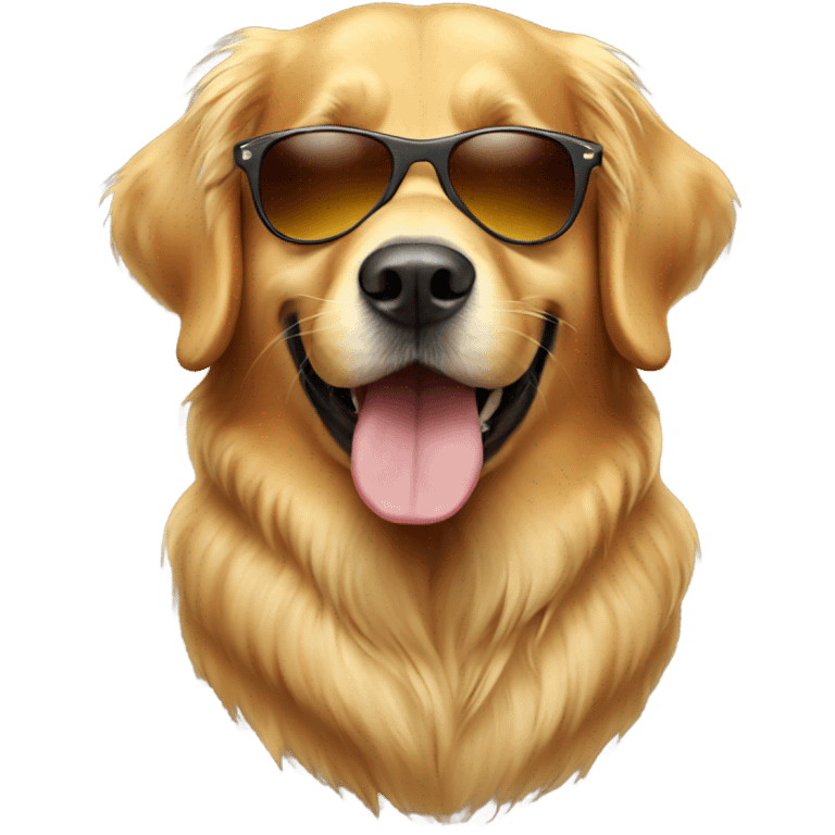 Golden retriever wearing sunglasses emoji