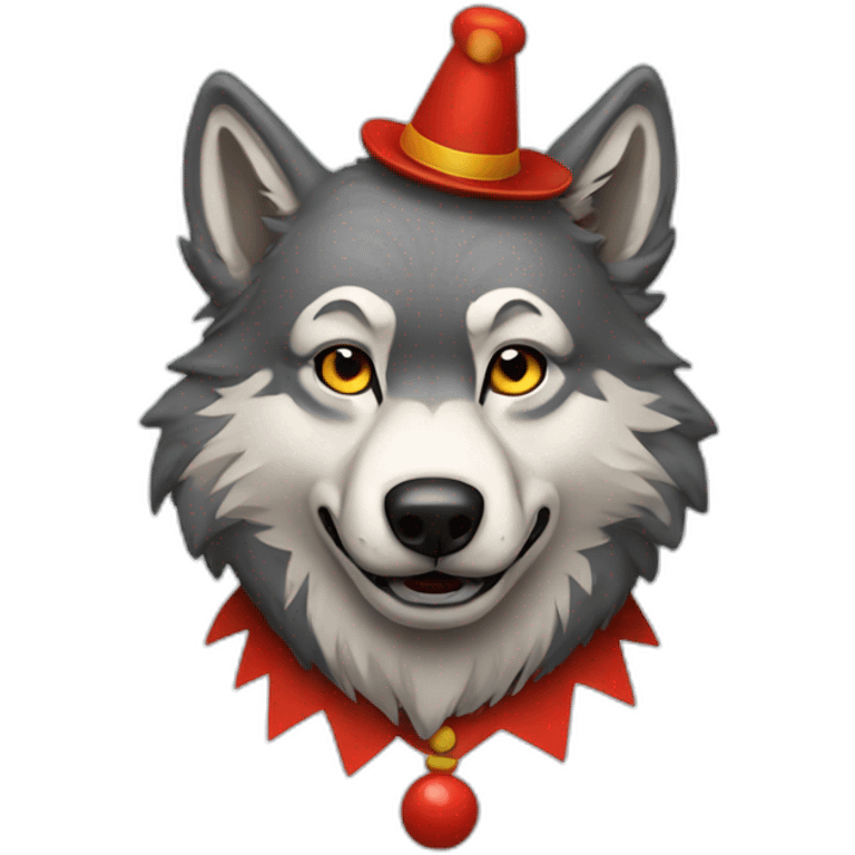 Wolf clown  emoji