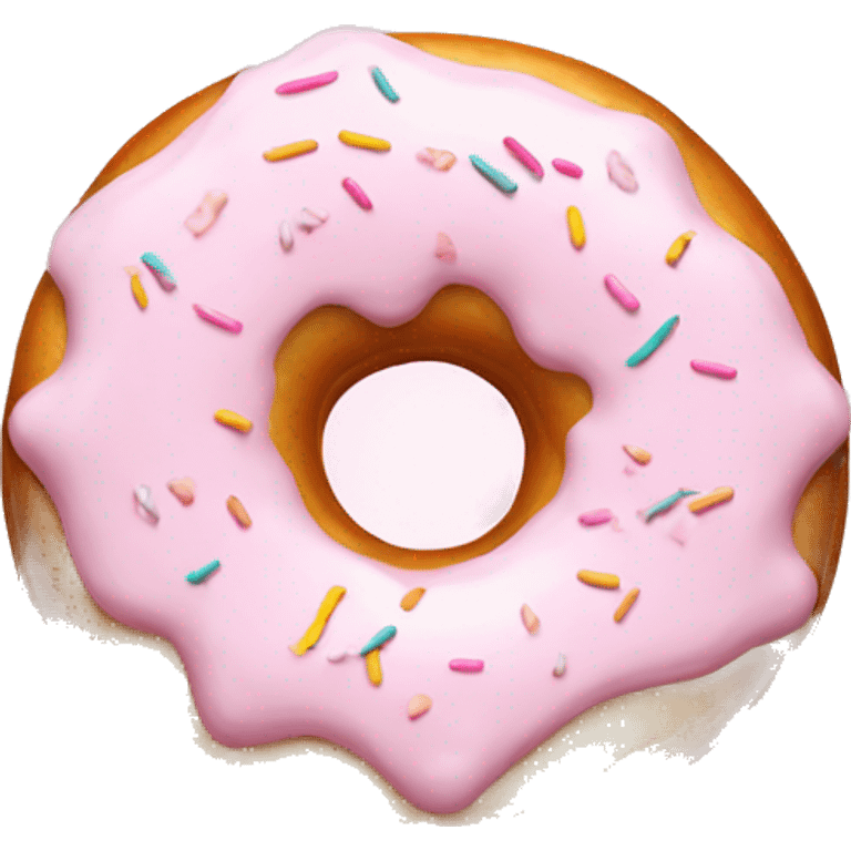 Donut with white frosting and light pink sprinkles  emoji