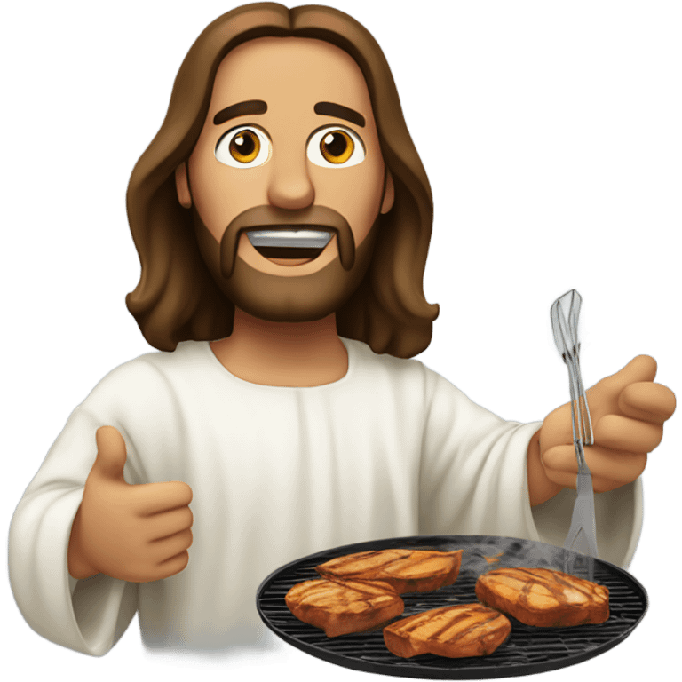 Jesus Christ grilling emoji