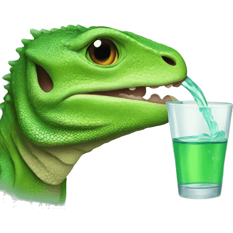 lizard drinking emoji