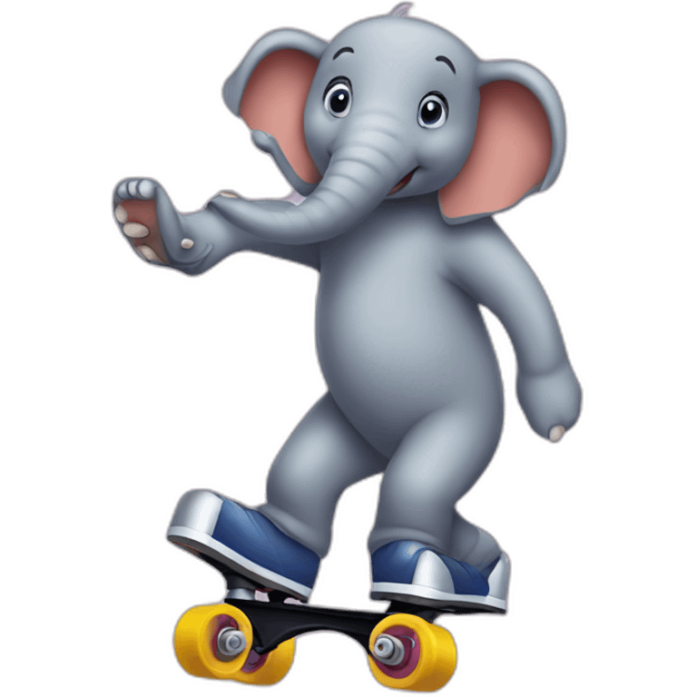 elephant roller skating emoji