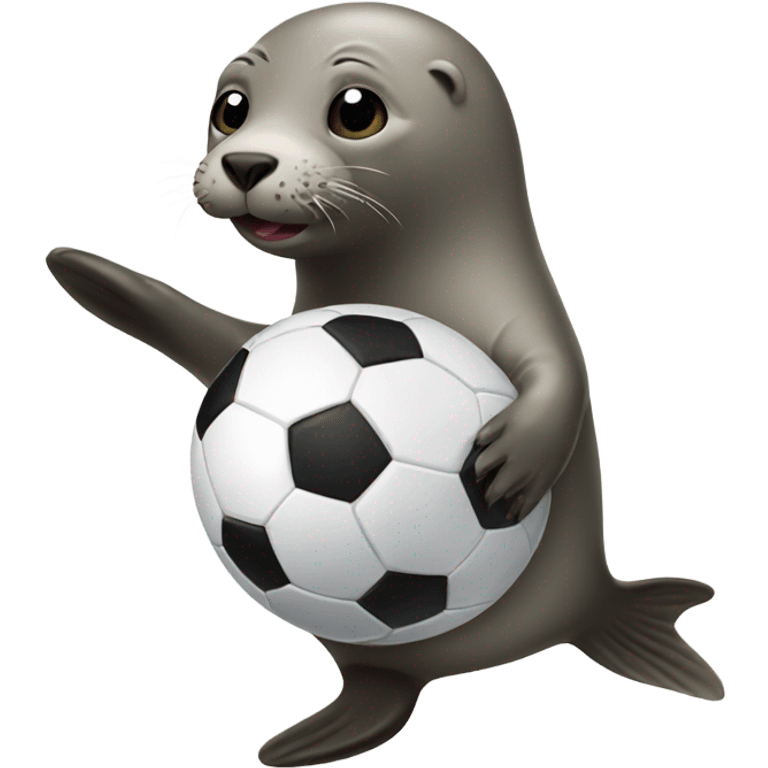 Seal playing soccer emoji