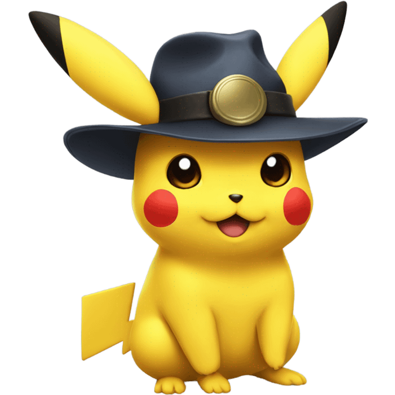 pikachu with detective hat emoji