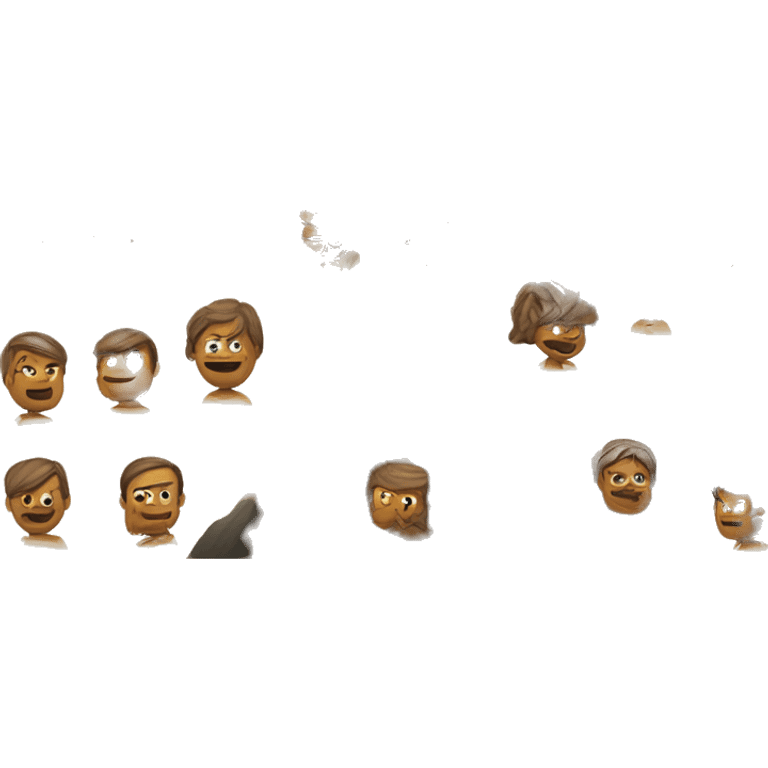 Montañas con figuras de dioses. emoji