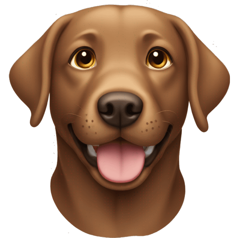 Happy brown Labrador (brown fur) emoji