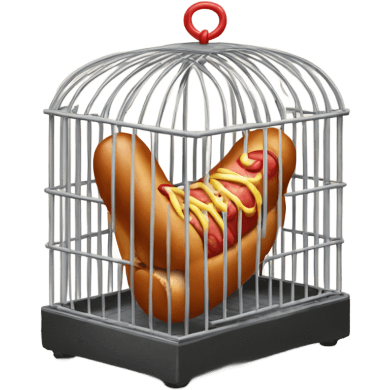 Hotdog in a cage emoji