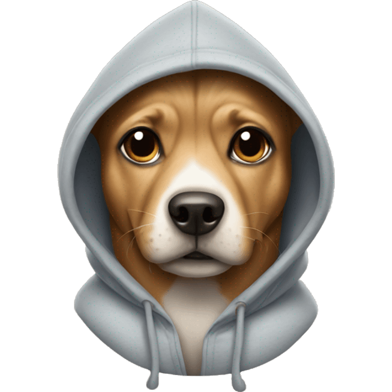 Dog wearing hoodie emoji