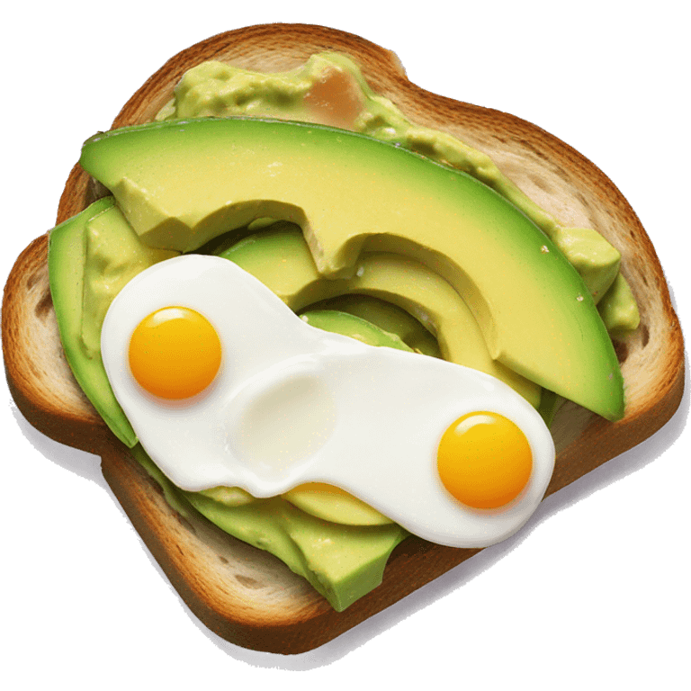 Avocado toast with an egg emoji