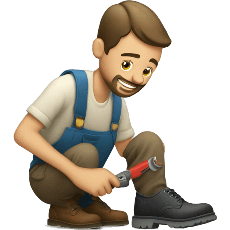 a craftsman repairs shoes emoji