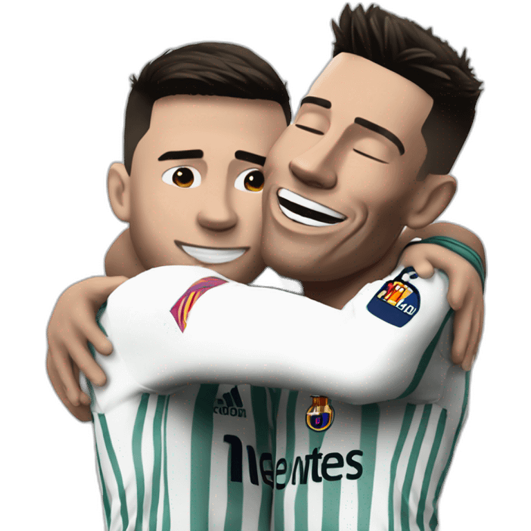 Ronaldo-hug-messi emoji