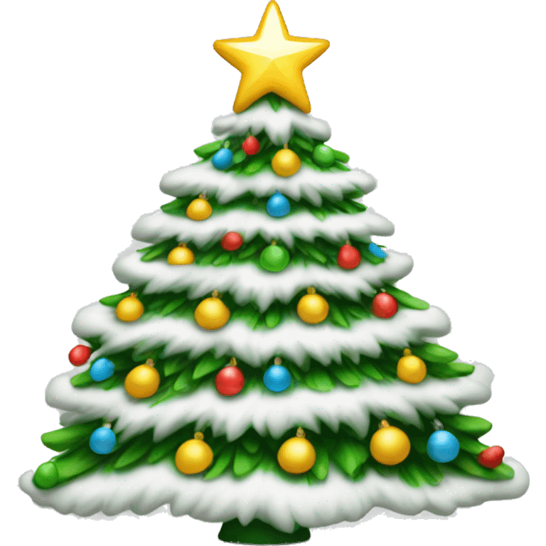 White Christmas tree decorated  emoji