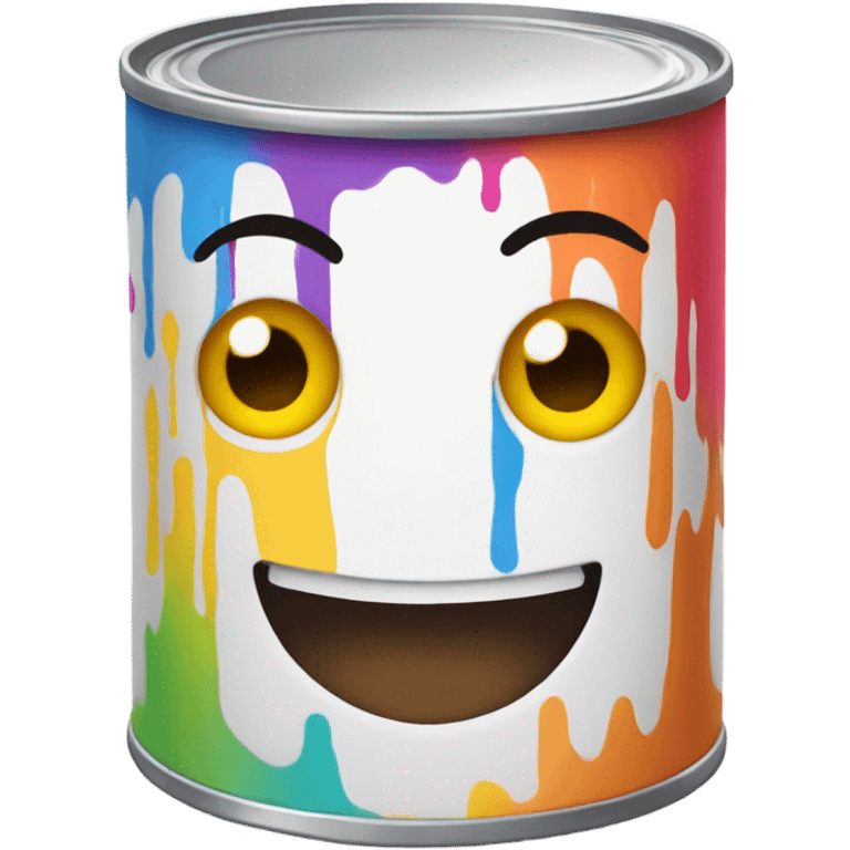 Colorful Paint can that has Cute face  emoji