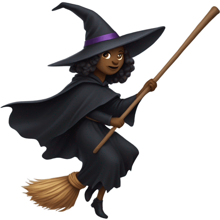 Witch riding broom emoji