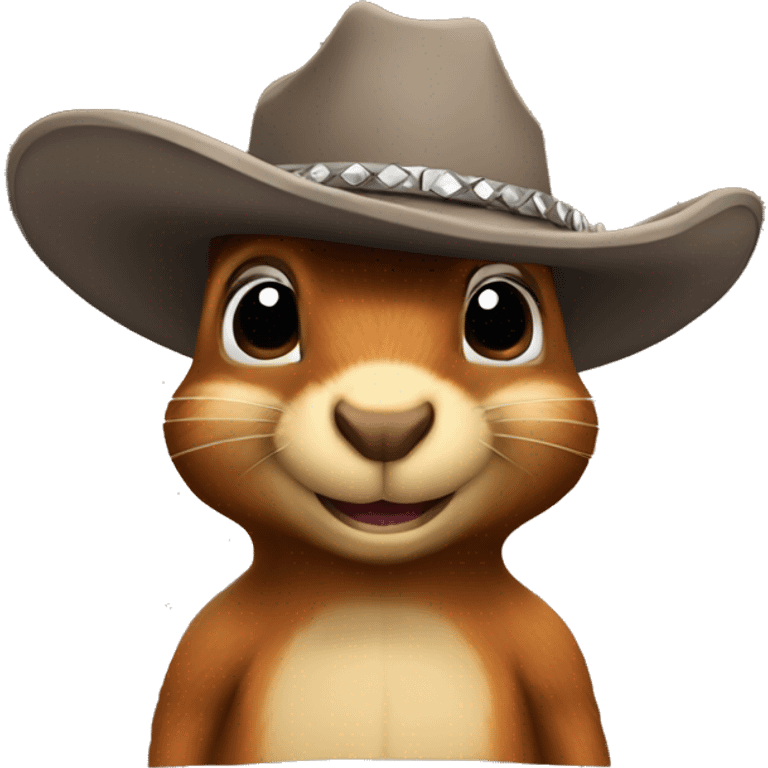 Cowboy hat wearing squirrel head no body  emoji