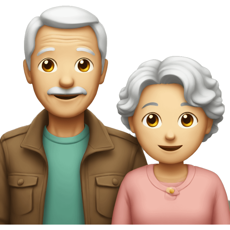 old couple and a young child emoji