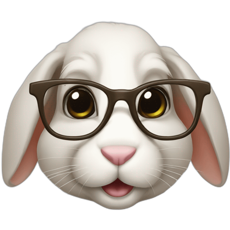 old bunny with glasses emoji