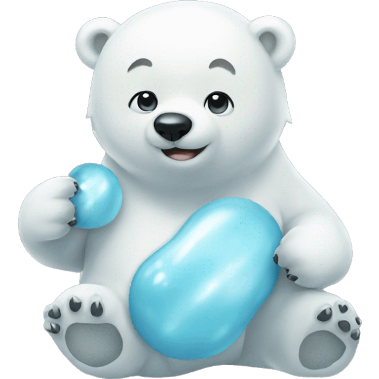 Polar bear with lolipoop  emoji