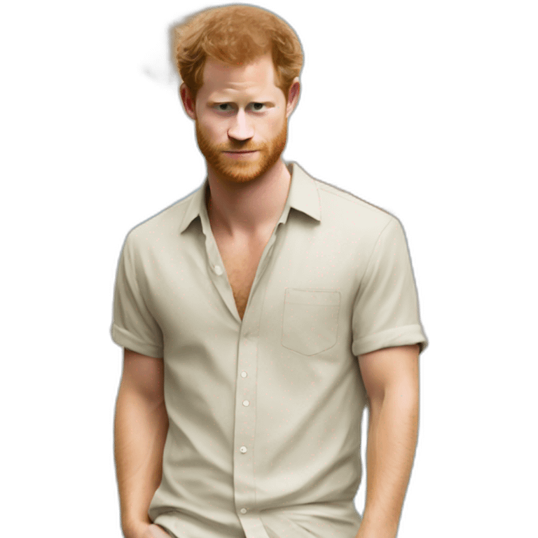 Prince Harry as a beach bum emoji