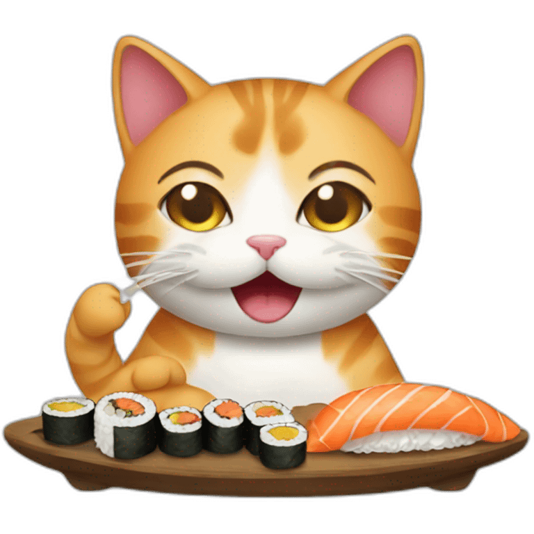 cat eating sushi emoji