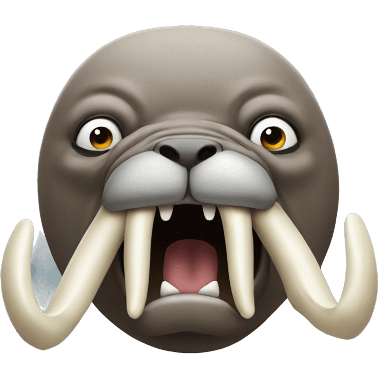 Angry walrus with big tusks emoji