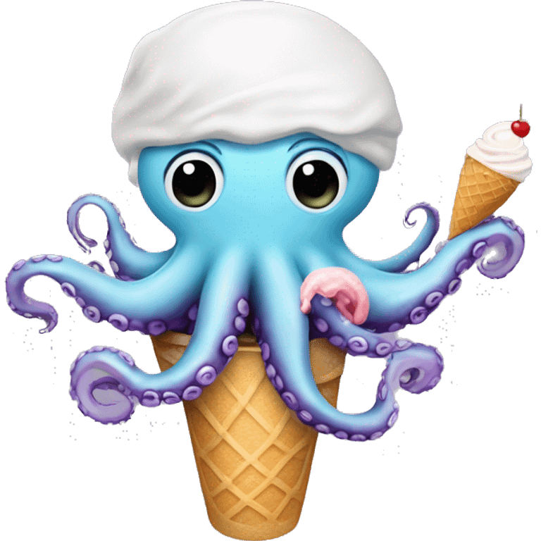 octopus eating icecream emoji