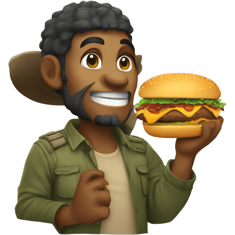 kakadu holding burger emoji