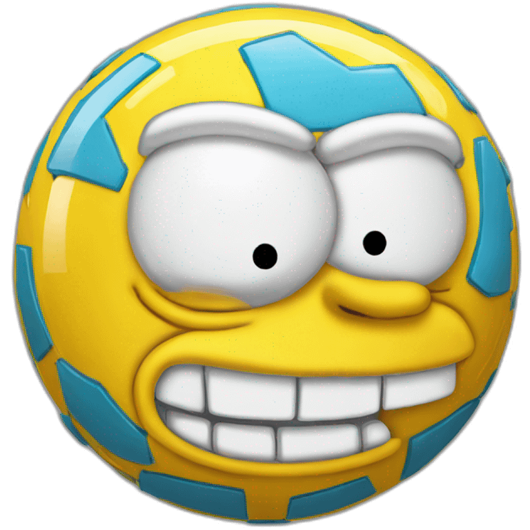 3d sphere with a cartoon Homer Simpson skin texture emoji