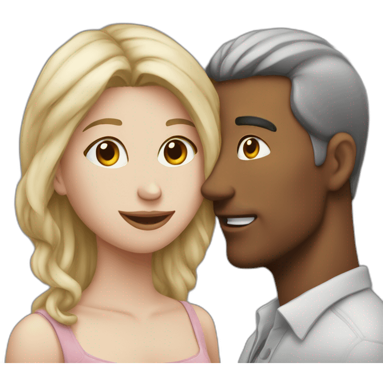 Homme faisant un bisous à une femme emoji