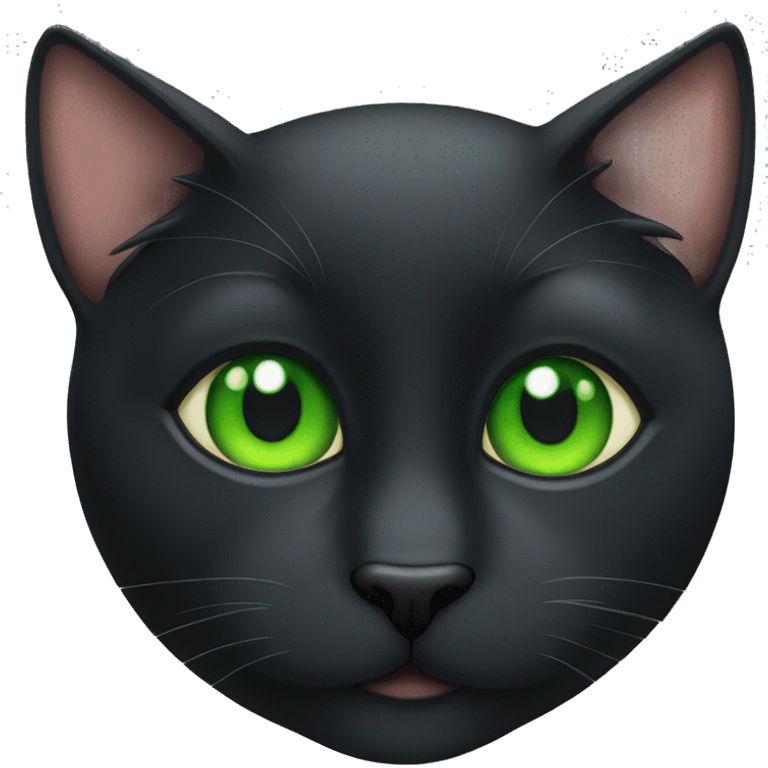 Black cat green eyes emoji