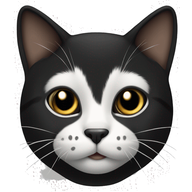 Black and wgite cat emoji